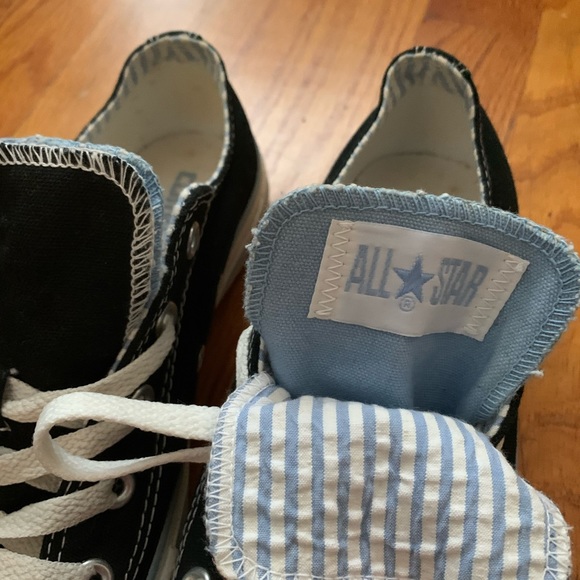 Black Double Tongue Converse - Picture 3 of 10